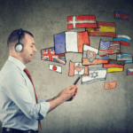 Man learning languages with apps